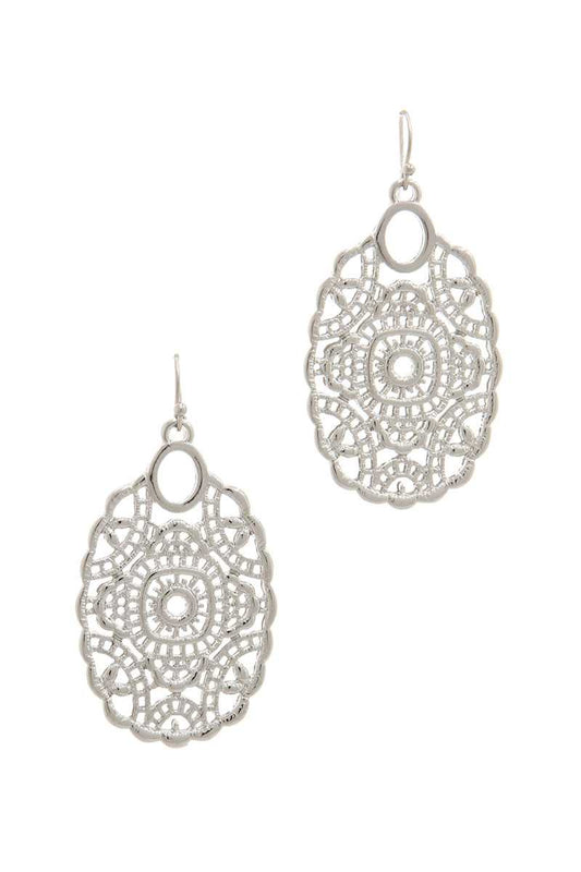 Laser Cut Metal Drop Earring