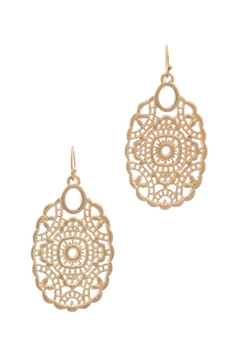 Laser Cut Metal Drop Earring
