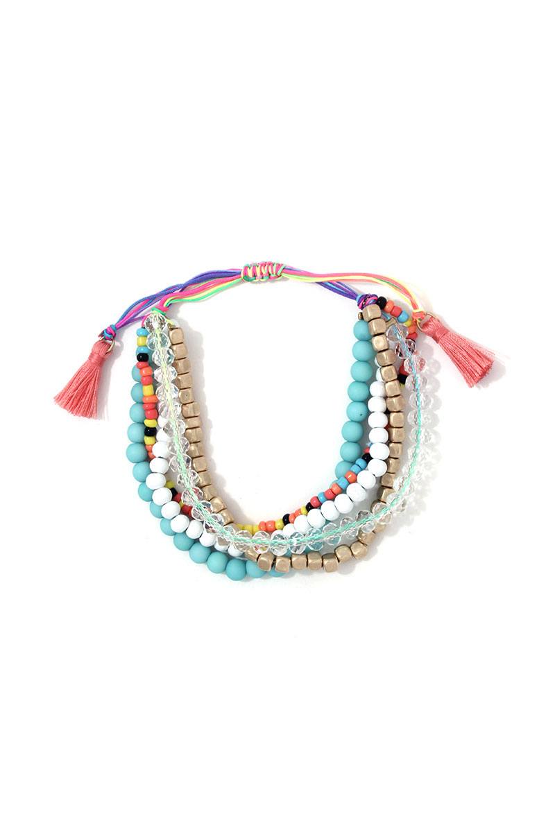Multi Beaded Adjustable Bracelet