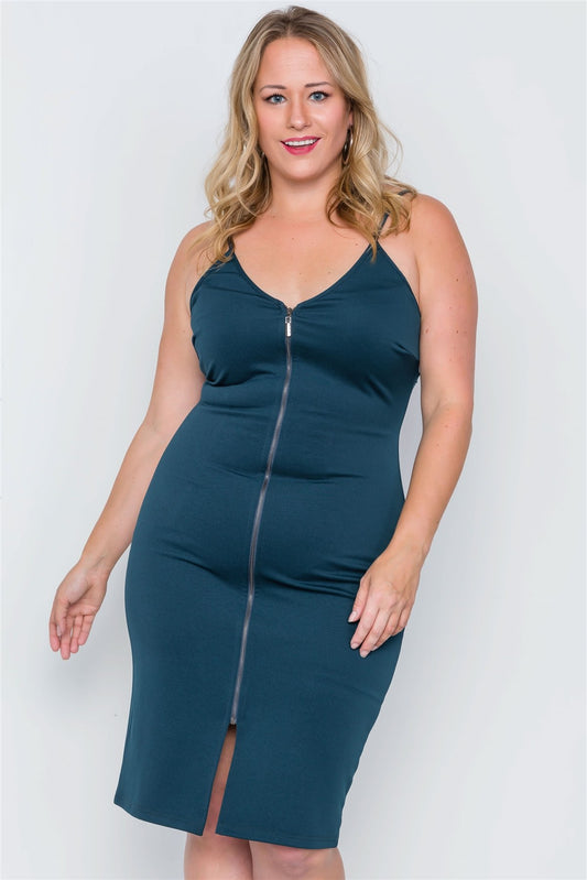 Plus Size Black Ribbed Cami Bodycon Mini Dress