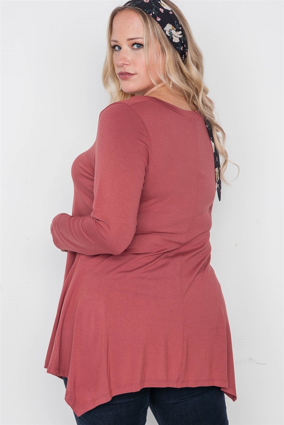 Plus Size Long Sleeve Basic Top