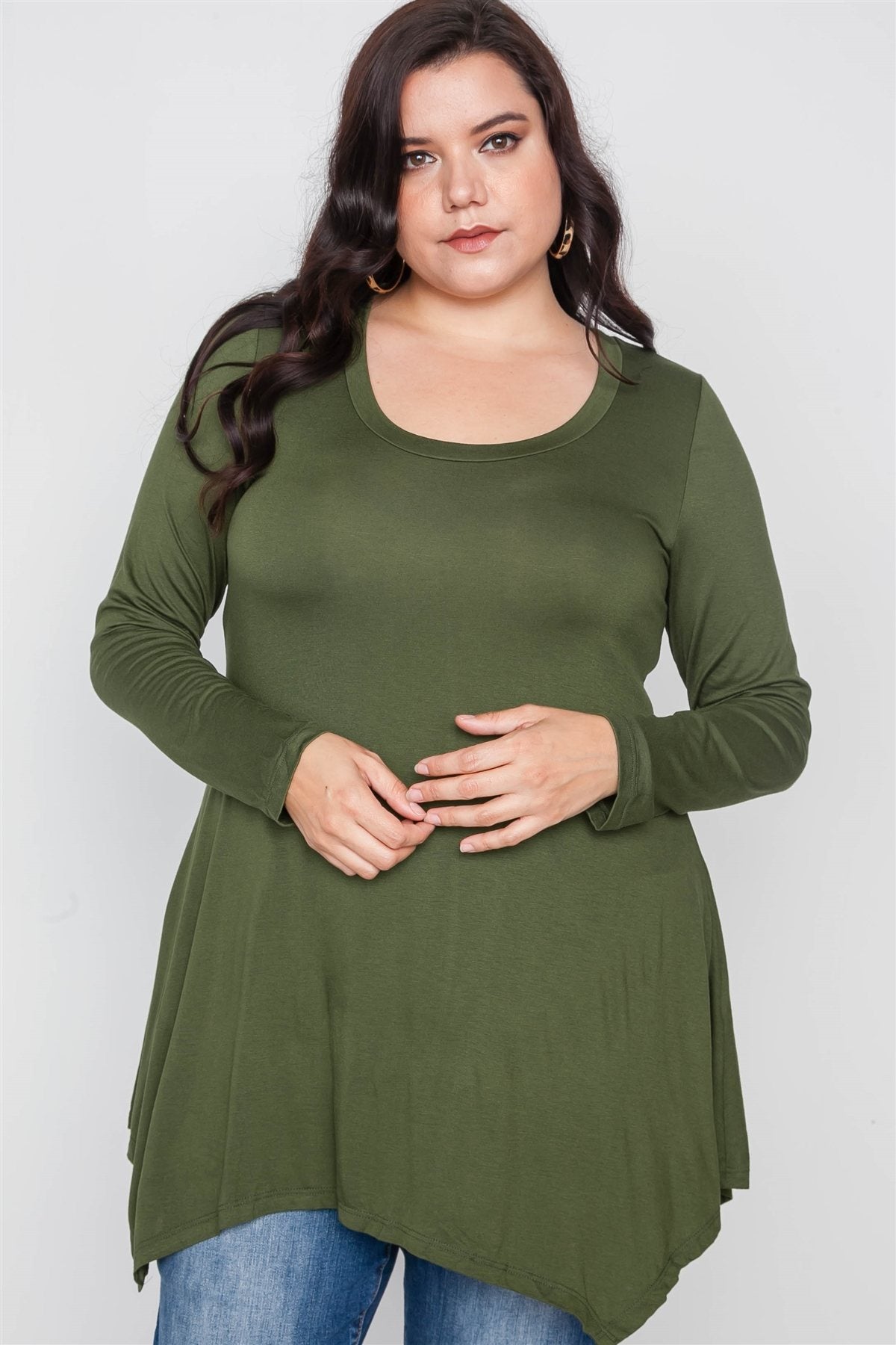 Plus Size Long Sleeve Basic Top