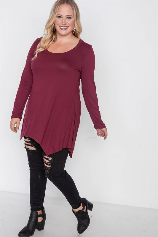 Plus Size Long Sleeve Basic Top
