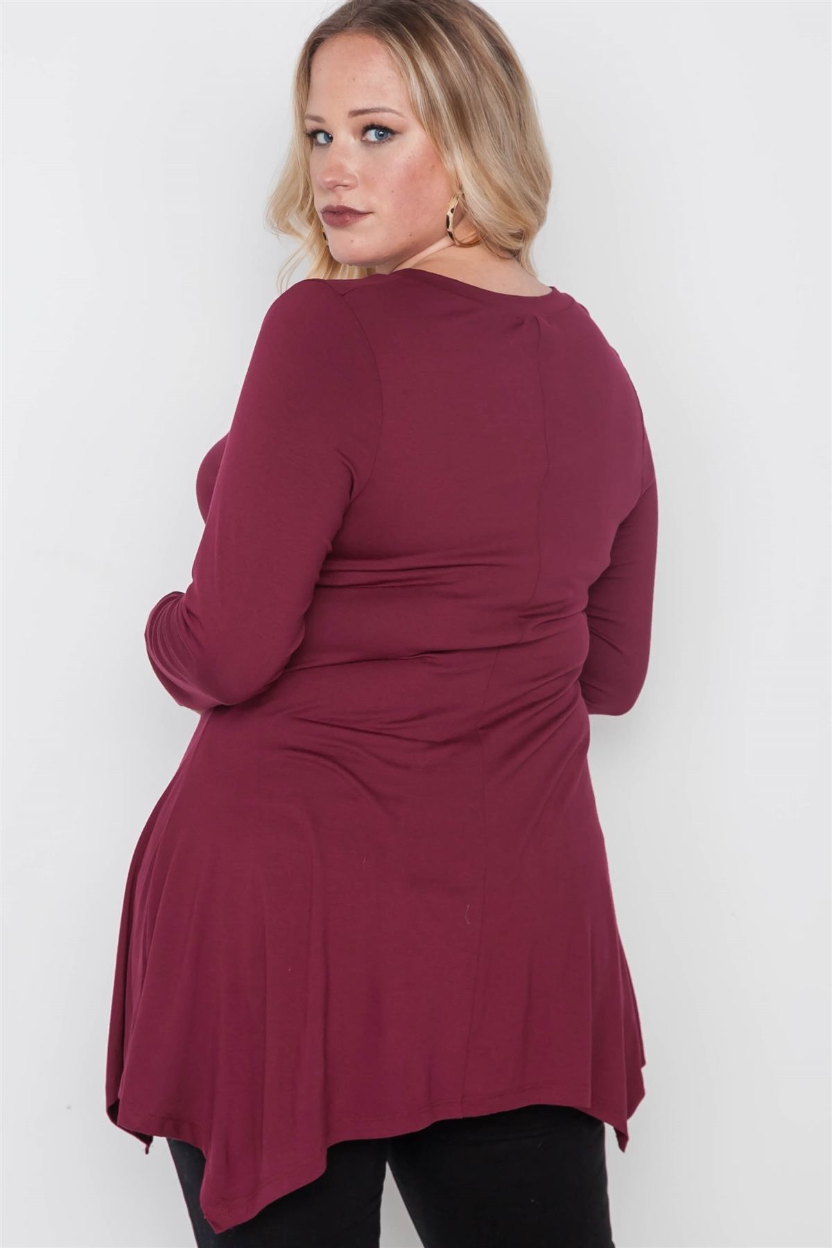 Plus Size Long Sleeve Basic Top