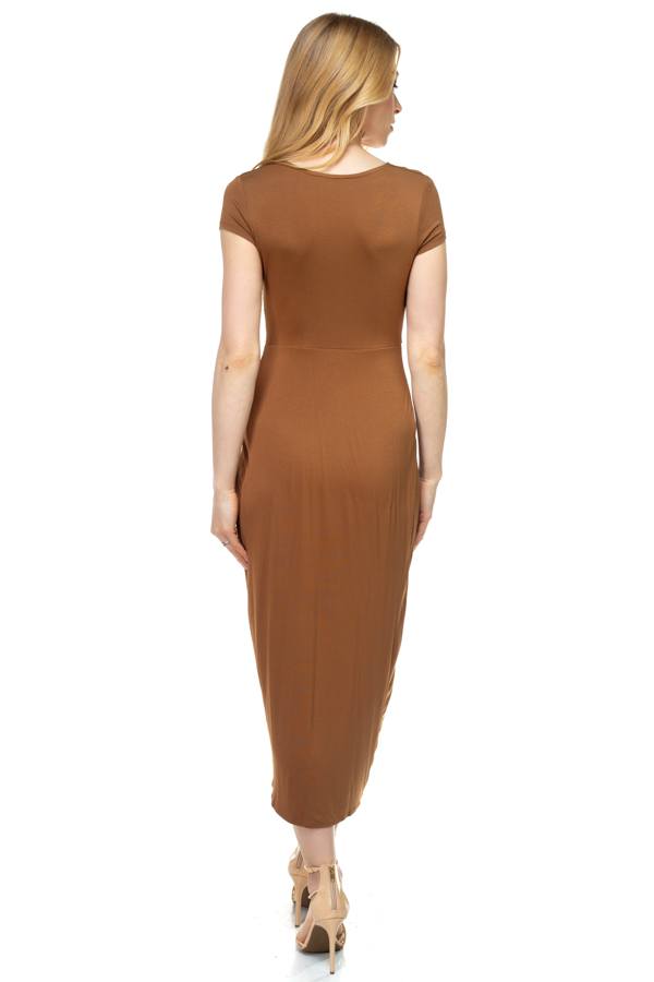 Deep V-neck Jersey Tunic Dress