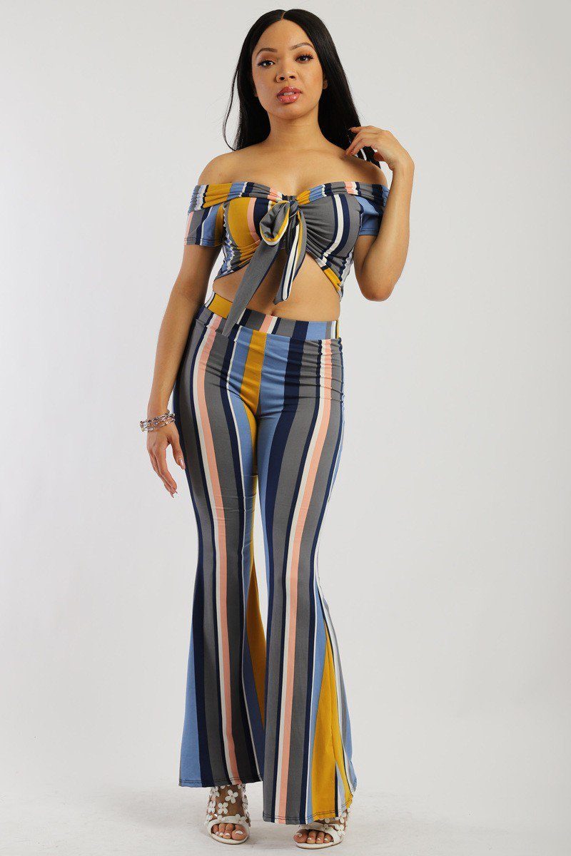 Striped, Two-piece Knit Set
