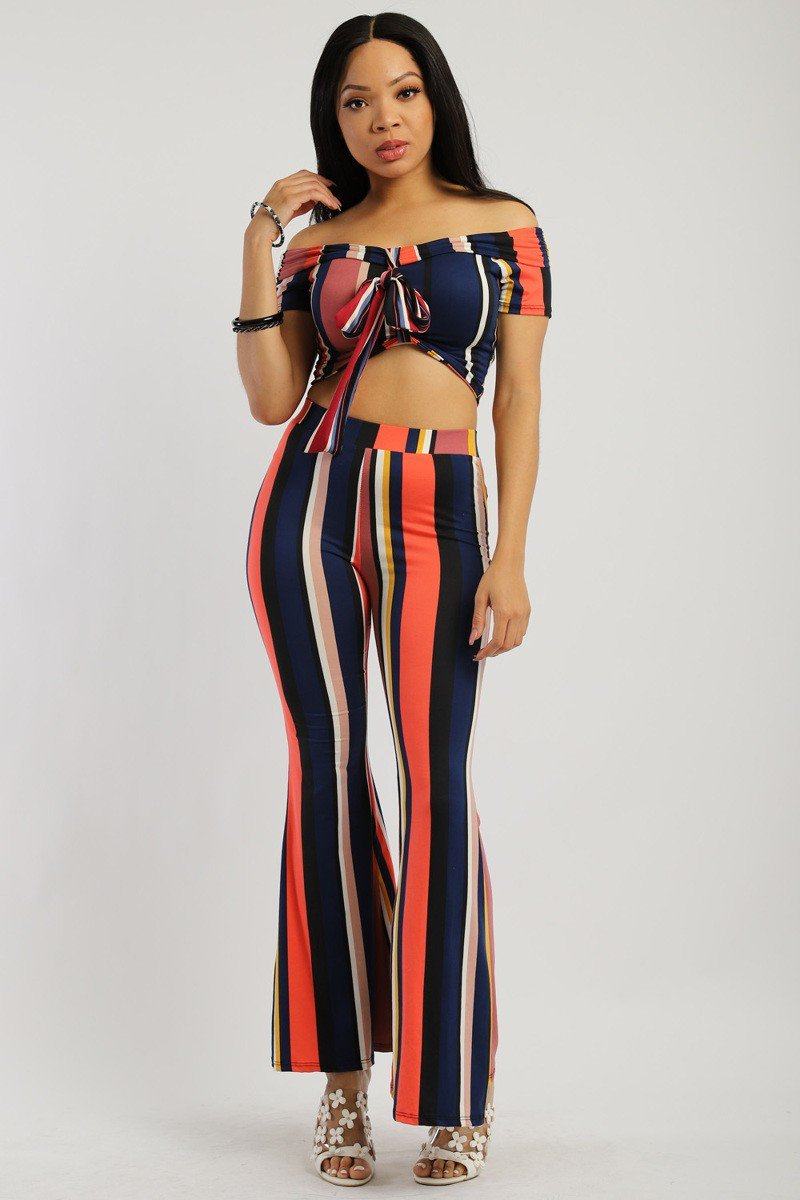 Striped, Two-piece Knit Set