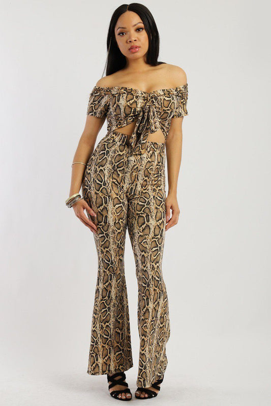 Animal Print, Two-piece Knit Set