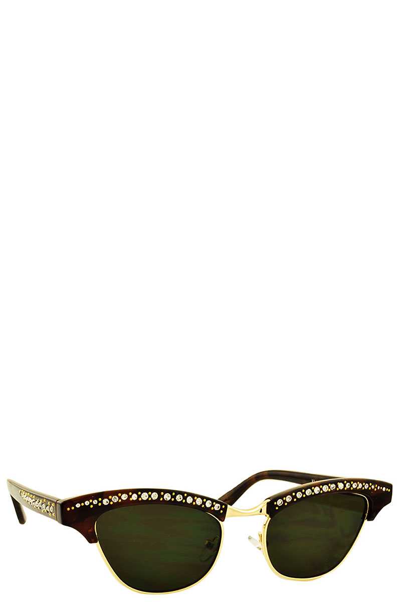 Multi Rhinestone Cat Eye Sunglasses