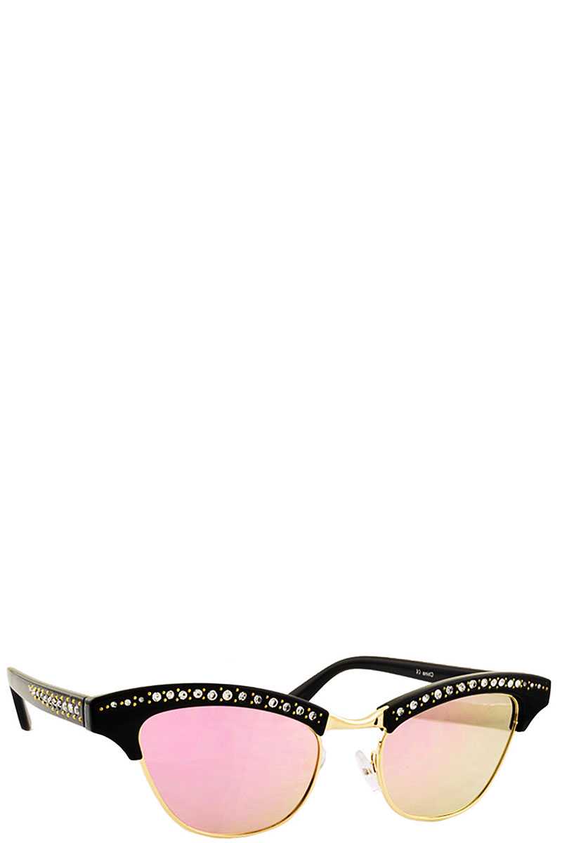 Multi Rhinestone Cat Eye Sunglasses