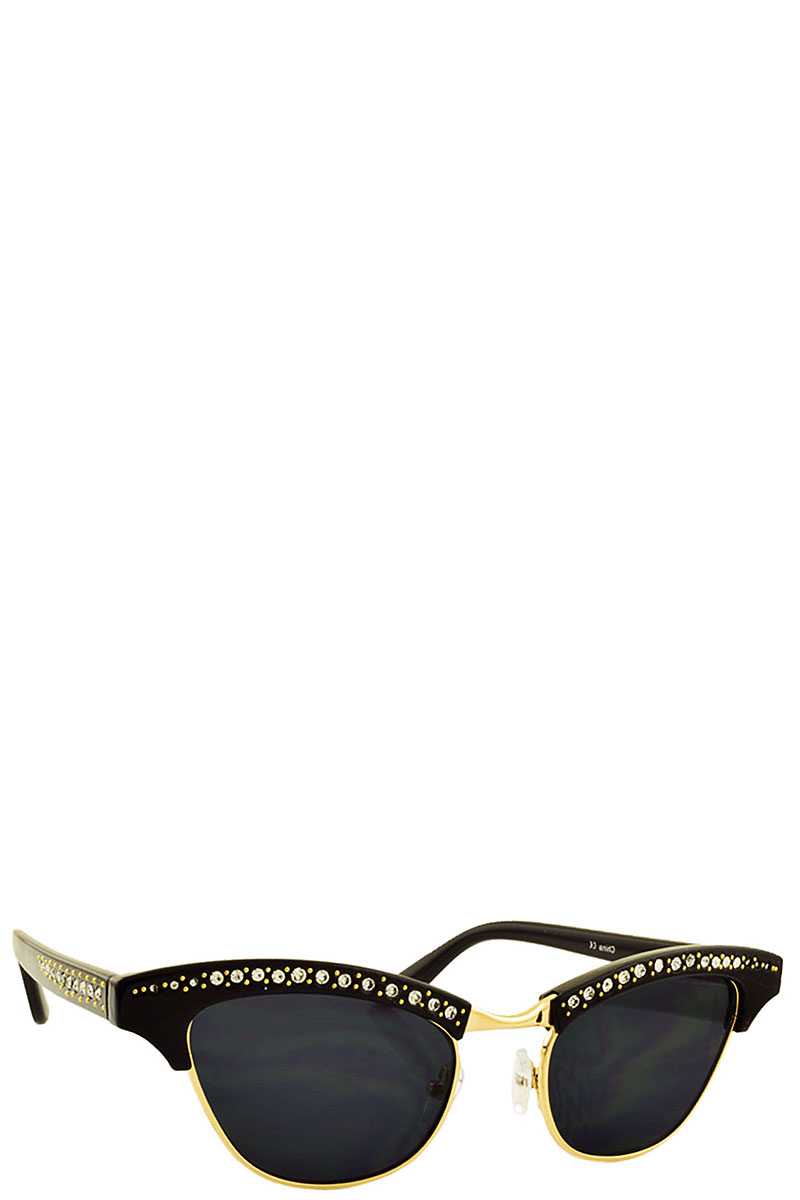 Multi Rhinestone Cat Eye Sunglasses