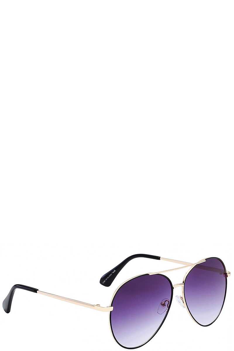 Giselle Contemporary Classic Teardrop Metallic Aviator Ladies Sunglasses