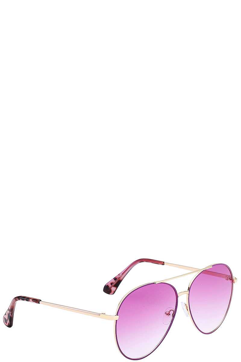 Giselle Contemporary Classic Teardrop Metallic Aviator Ladies Sunglasses