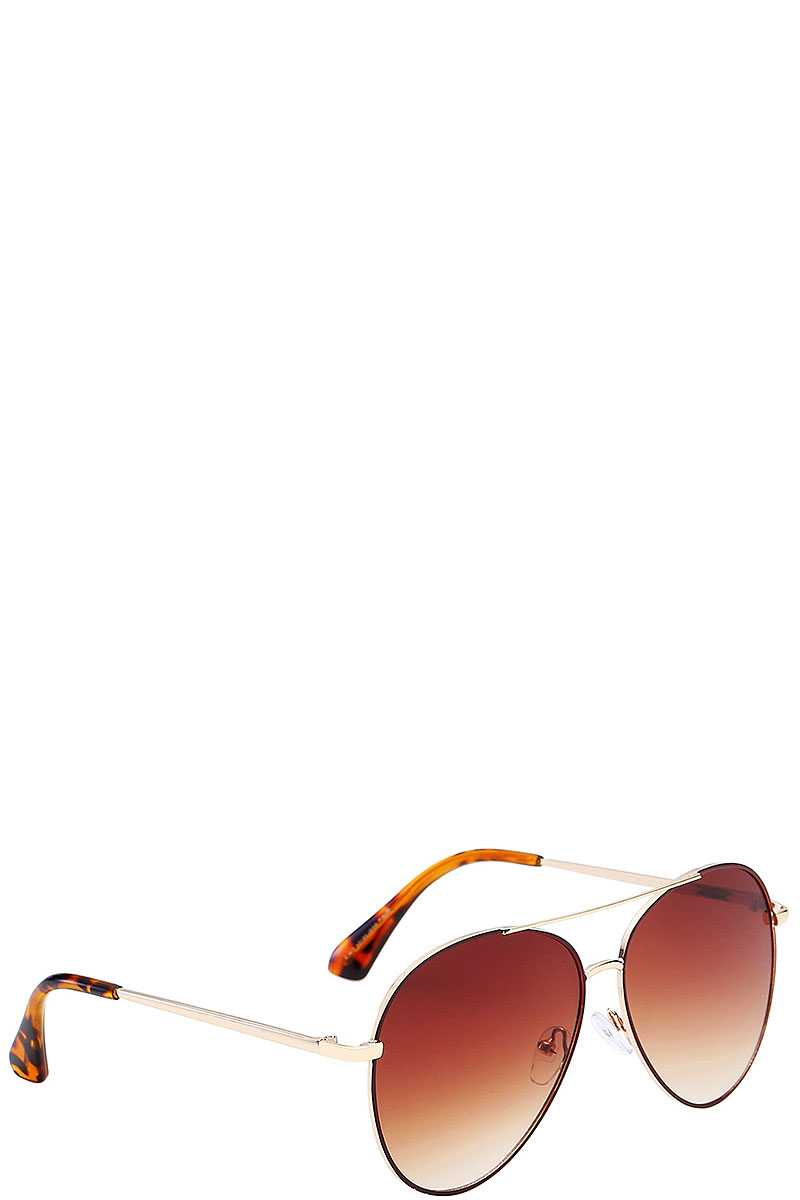 Giselle Contemporary Classic Teardrop Metallic Aviator Ladies Sunglasses