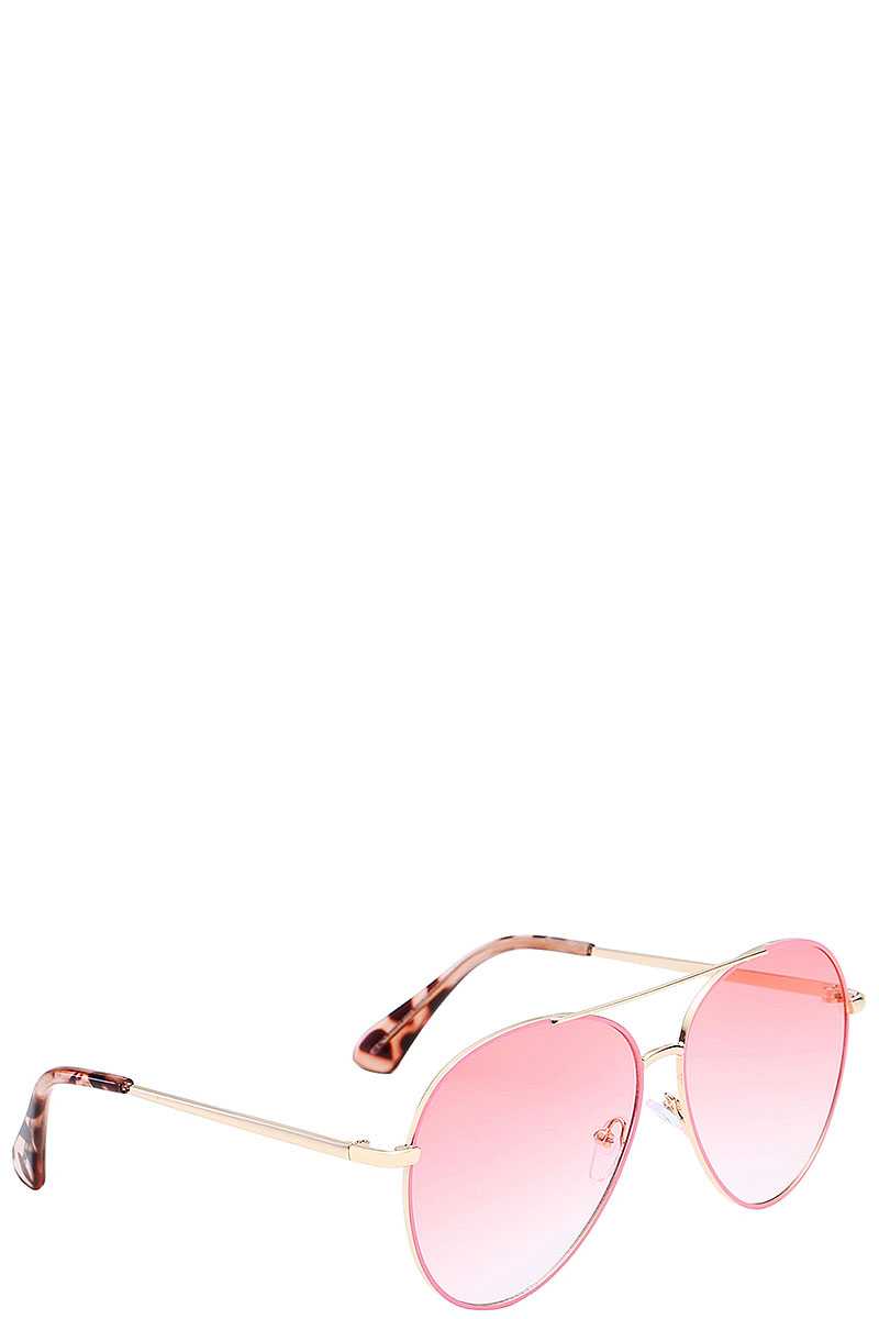 Giselle Contemporary Classic Teardrop Metallic Aviator Ladies Sunglasses