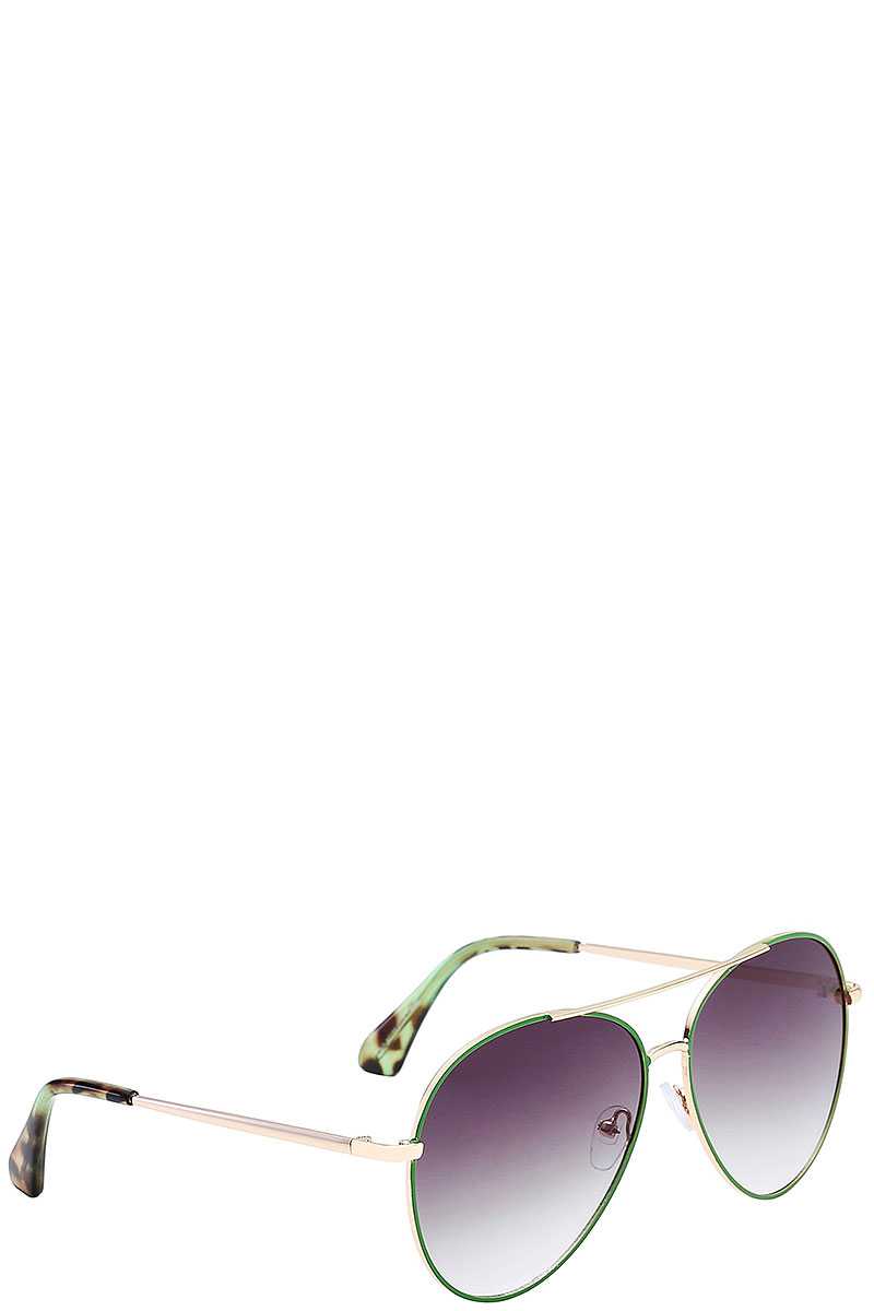 Giselle Contemporary Classic Teardrop Metallic Aviator Ladies Sunglasses