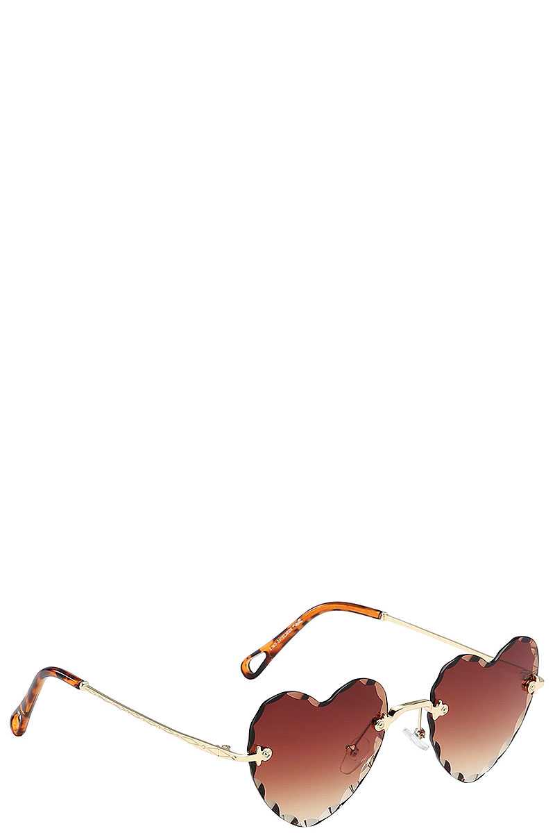 Giselle Fabulous Rimless Frame With Diamond Cut Lens Ladies Sunglasses