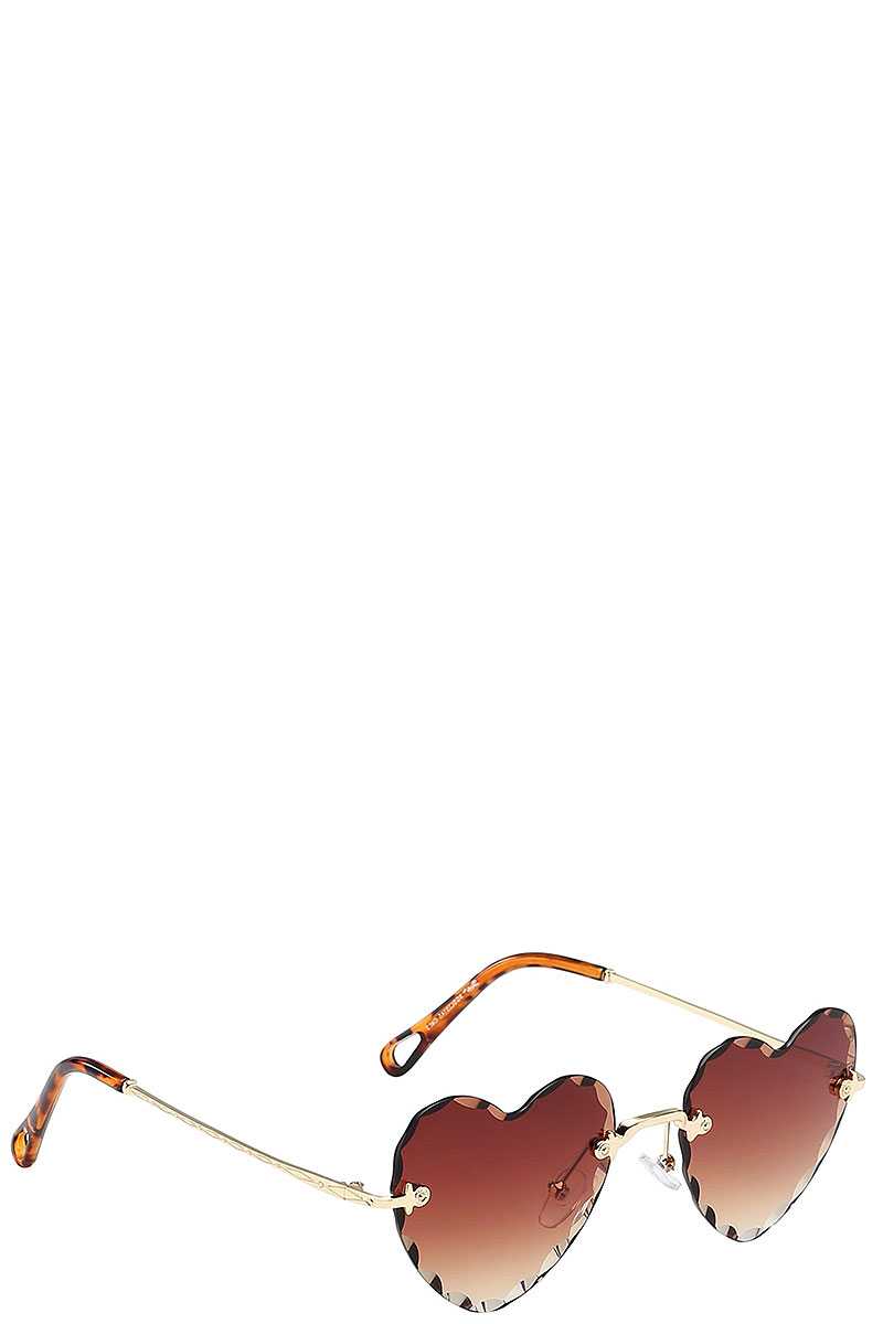 Giselle Fabulous Rimless Frame With Diamond Cut Lens Ladies Sunglasses