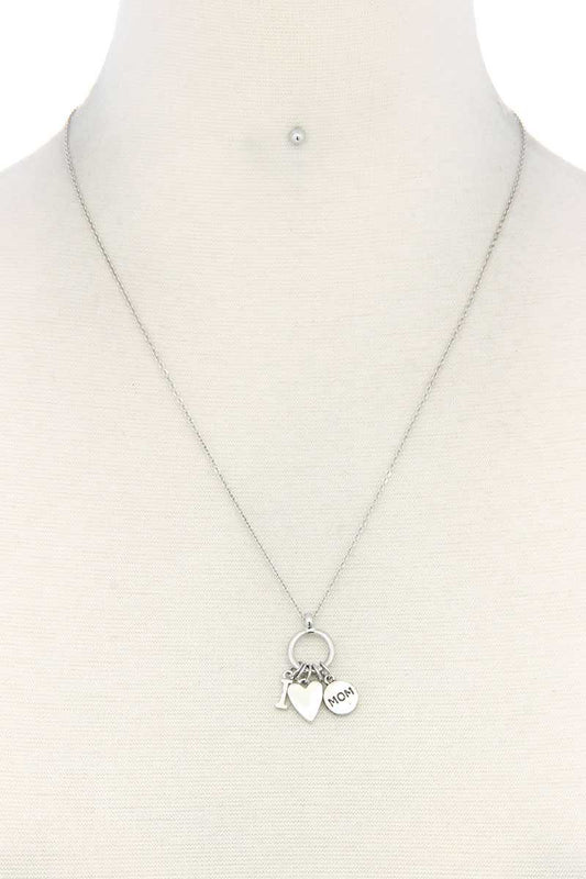 I Heart Mom Charm Necklace