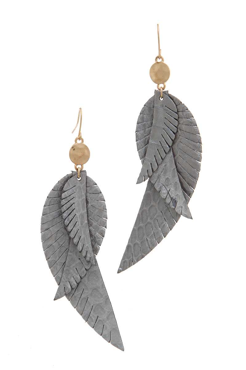 Genuine Leather Drop Earring