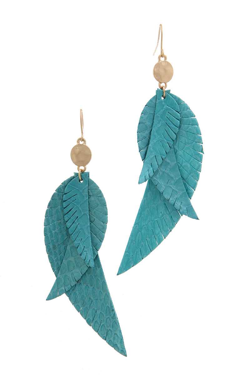Genuine Leather Drop Earring