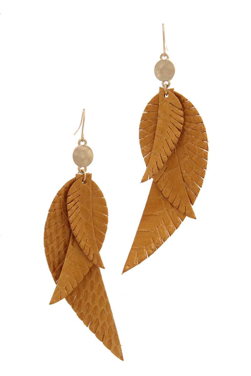 Genuine Leather Drop Earring