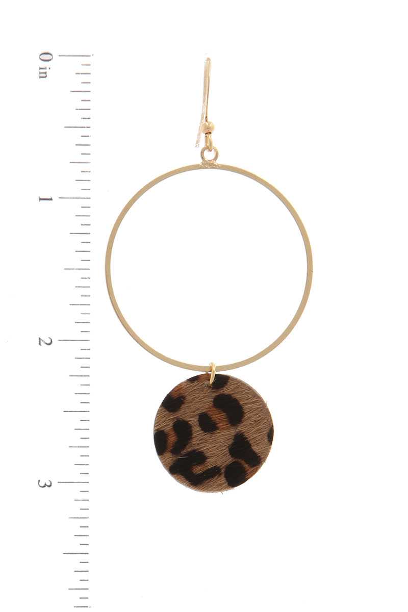 Animal Print Circle Dangle Drop Earring