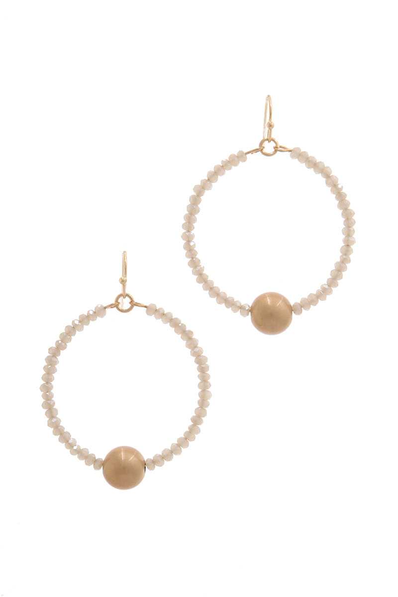 Metal Ball Beaded Drop Earring