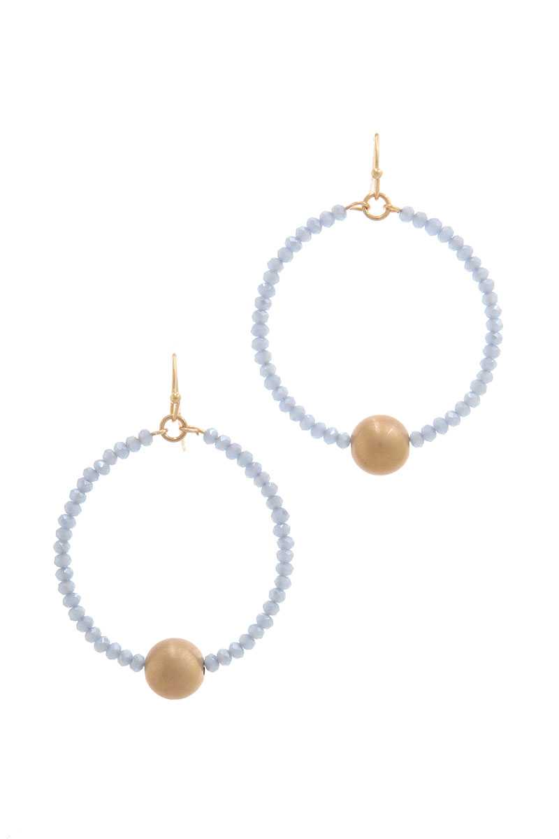 Metal Ball Beaded Drop Earring