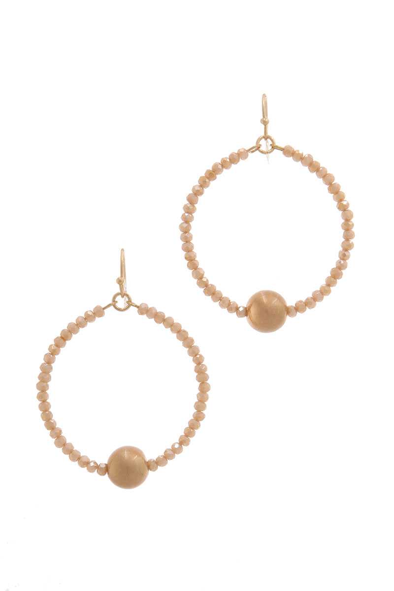 Metal Ball Beaded Drop Earring