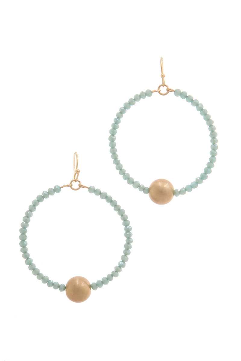 Metal Ball Beaded Drop Earring