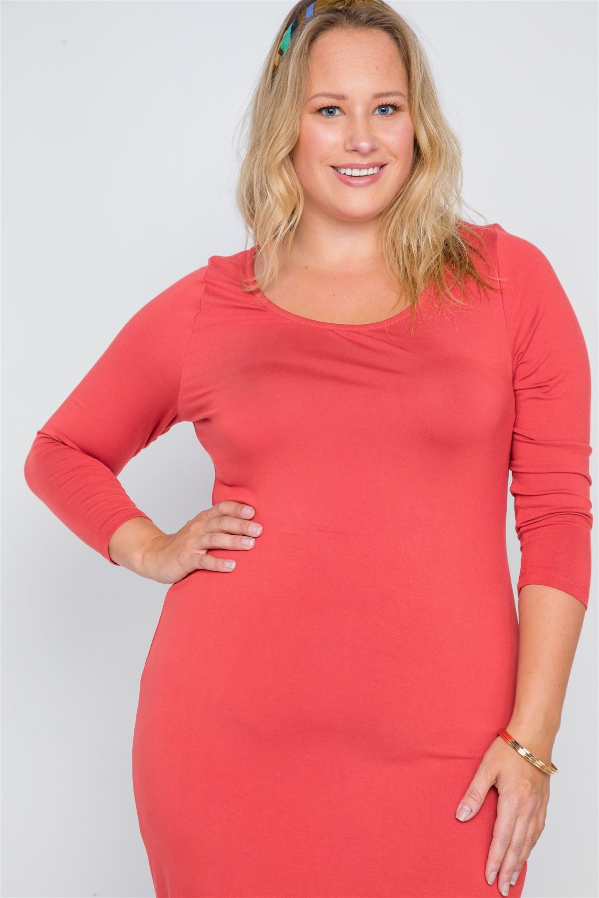 Plus Size Basic Bodycon Midi Dress