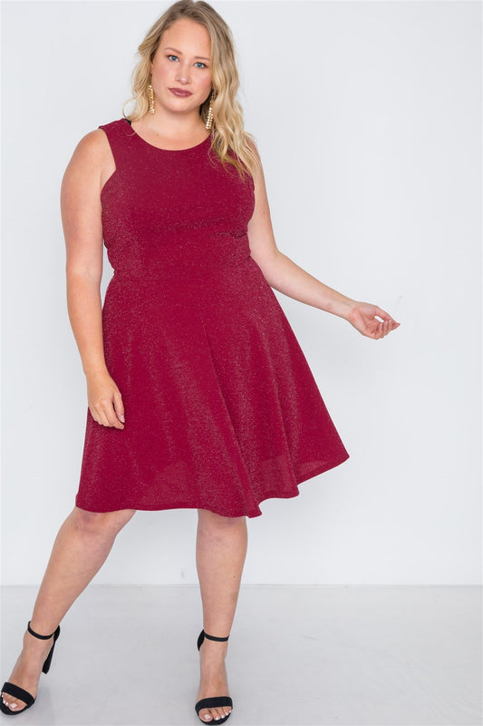 Plus Size Sleeveless A-line Evening Dress