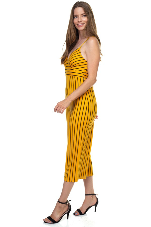 Stripe Sleeveless Jumpsuit