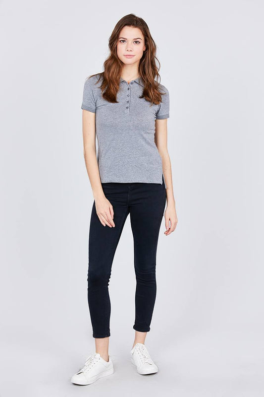 Classic Jersey Spandex Polo Top