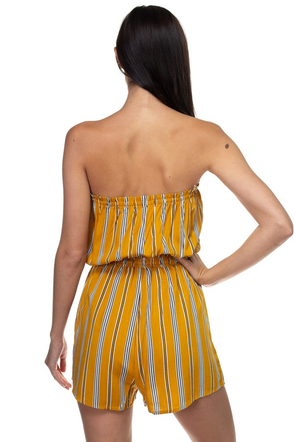 Tube Top Stripe Romper