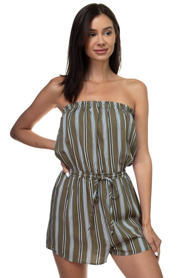 Tube Top Stripe Romper