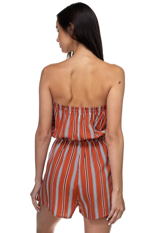 Tube Top Stripe Romper