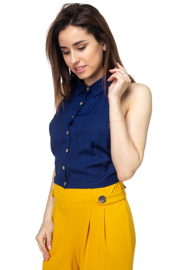 Sleeveless Linen Top