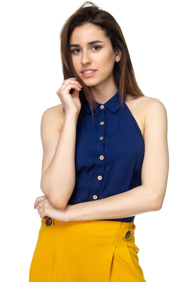 Sleeveless Linen Top