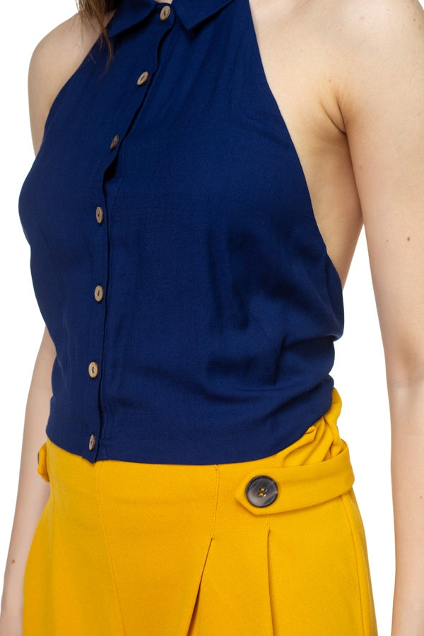 Sleeveless Linen Top