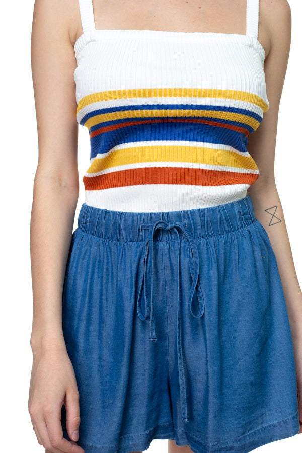 Stripe Sweater Cropped Top