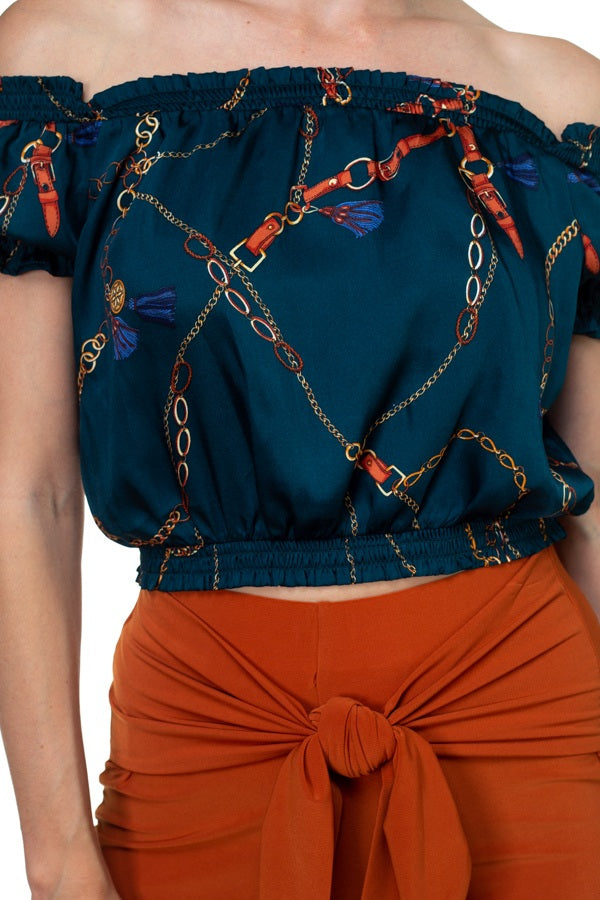 Smocked Off Shoulder Top
