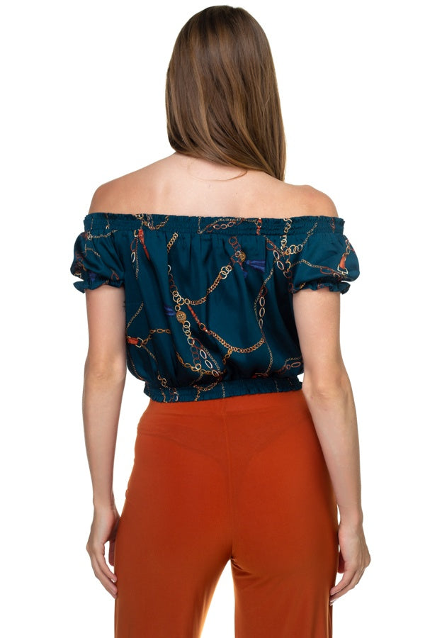 Smocked Off Shoulder Top