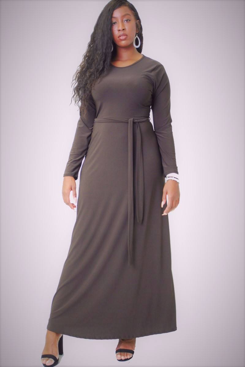 Solid, Maxi Dress