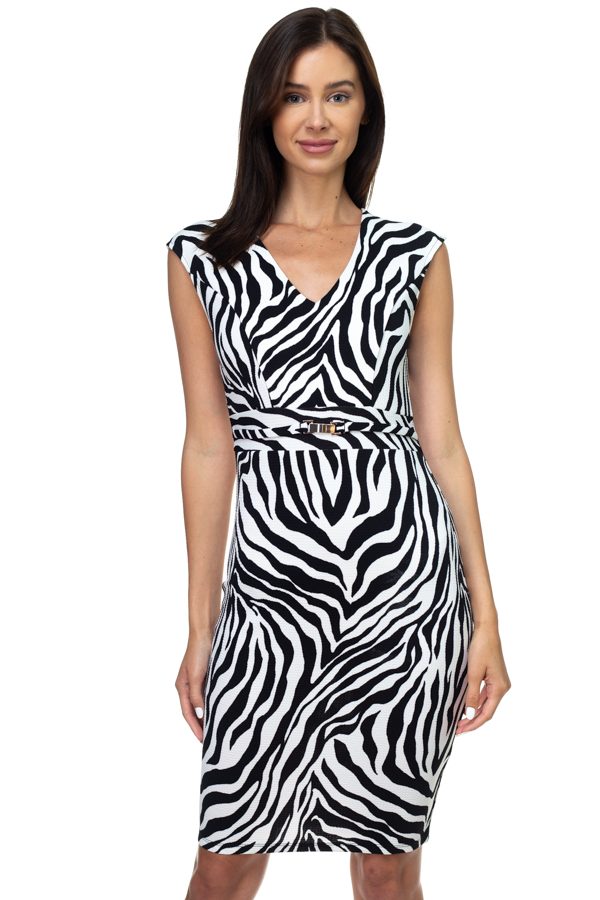 Animal Print Belted Mini Dress