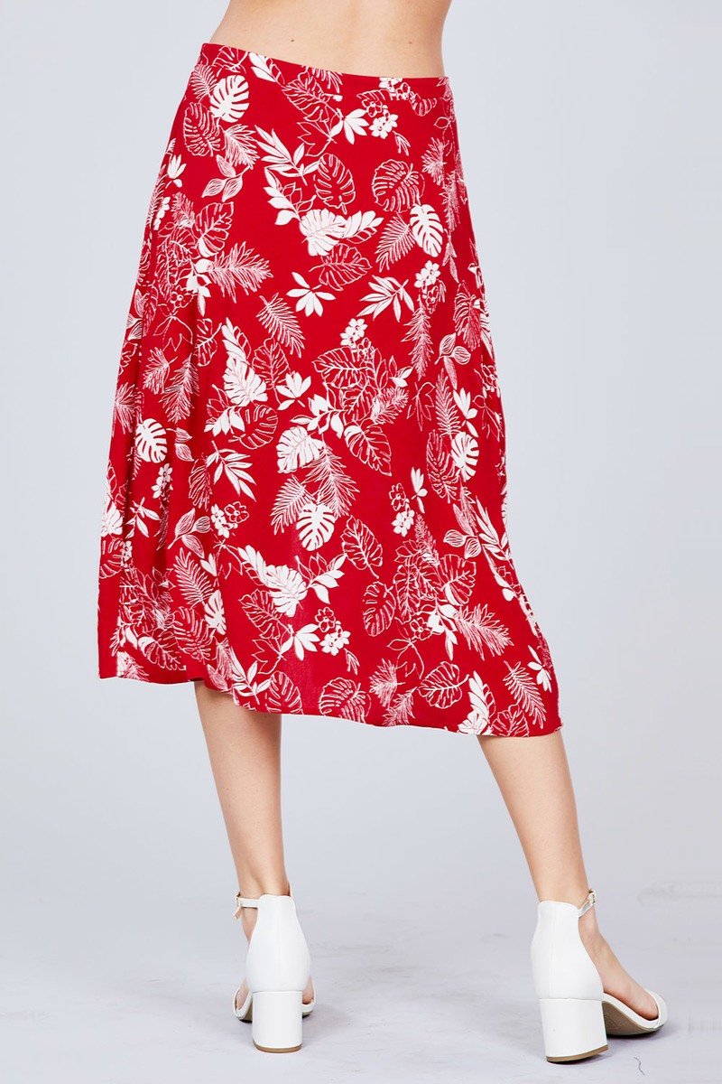 Tulip Sleeve Off The Shoulder Button Down Crop Top And Button Down Midi Skirt Set