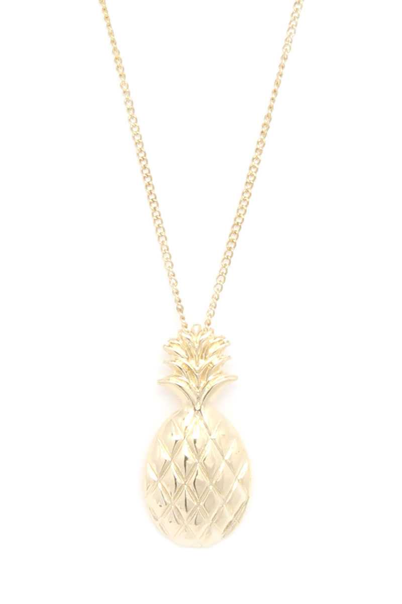 Hammered Pineapple Pendant Multi Cord Necklace And Earring Set