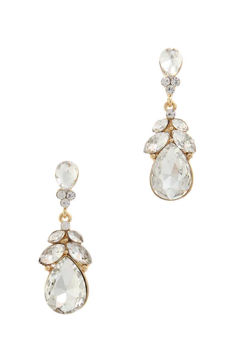 Rhinestone Post Drop Earring