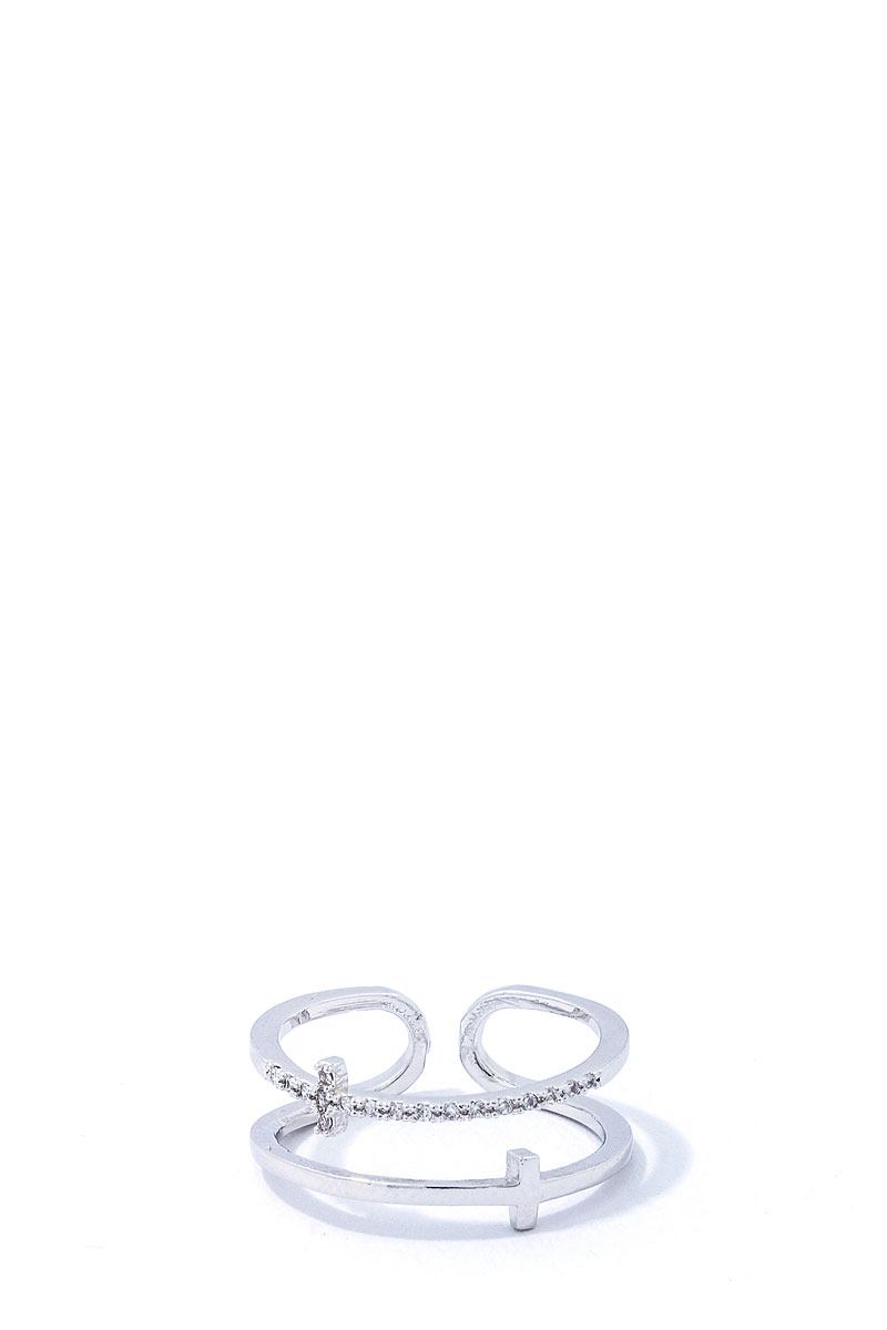Fashion Cross Infinity Rhinestone Ring
